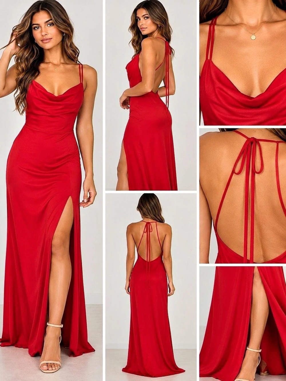BABYBOO Red Maxi Dress Size Small NWT
